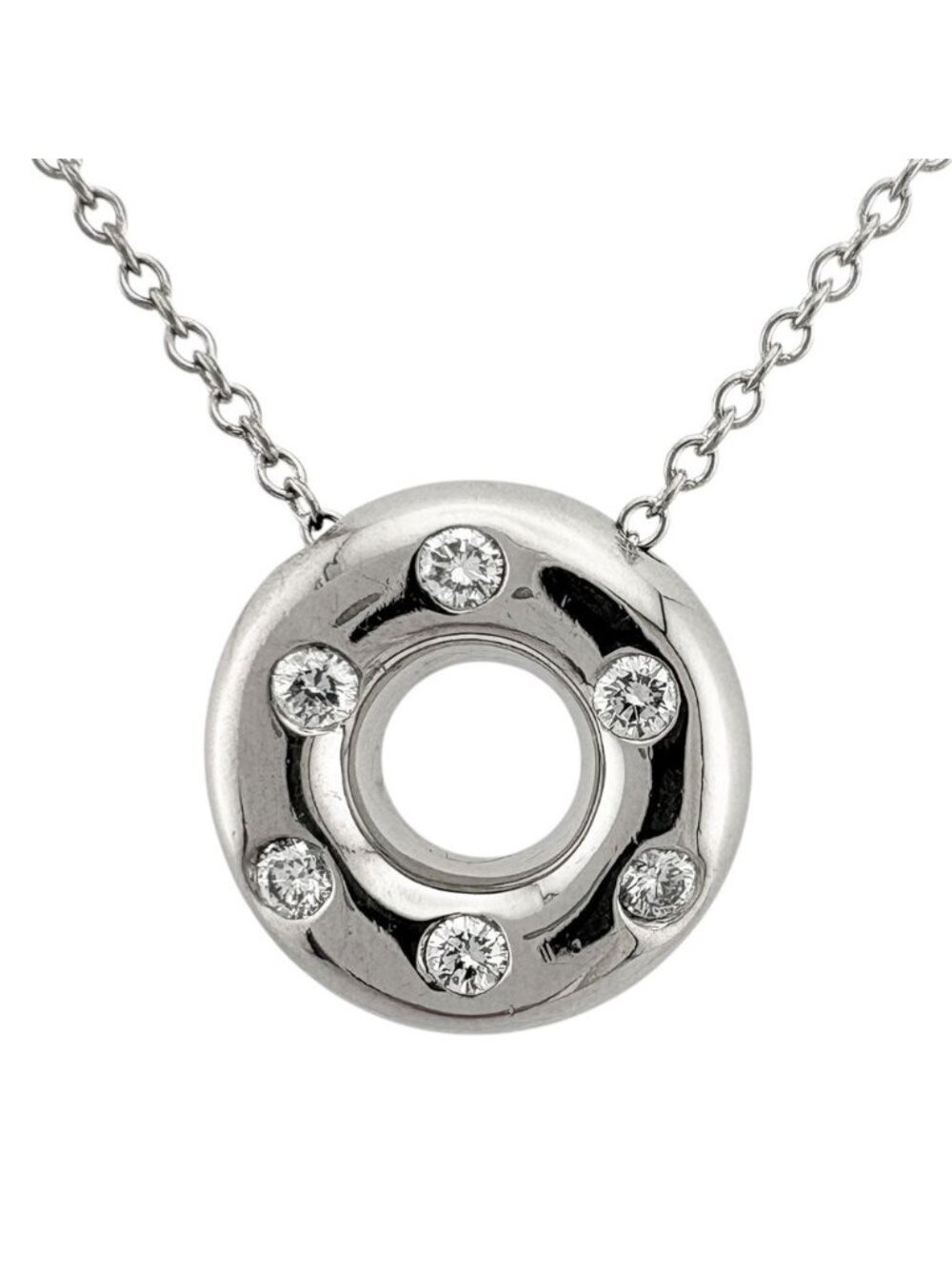 Tiffany & Co Circle Necklace Platinum Diamond